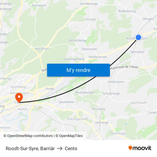 Roodt-Sur-Syre, Barriär to Cents map