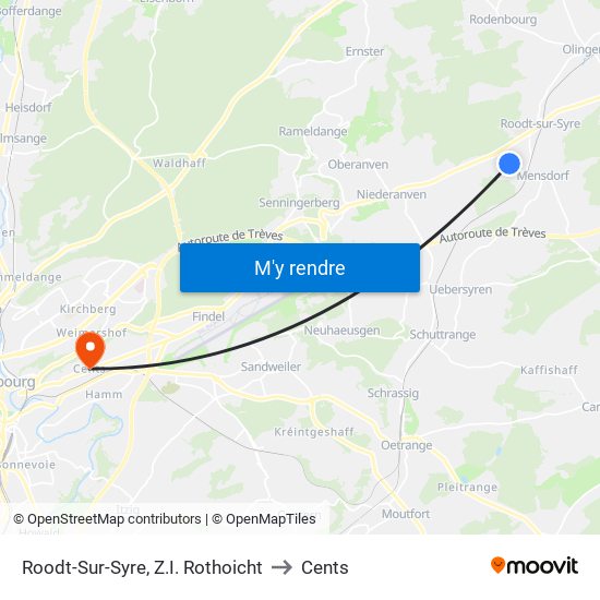 Roodt-Sur-Syre, Z.I. Rothoicht to Cents map