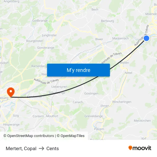 Mertert, Copal to Cents map