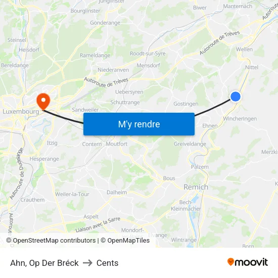Ahn, Op Der Bréck to Cents map