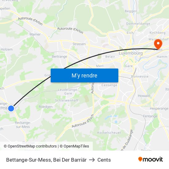 Bettange-Sur-Mess, Bei Der Barriär to Cents map