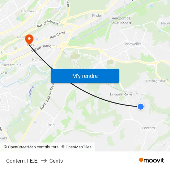 Contern, I.E.E. to Cents map