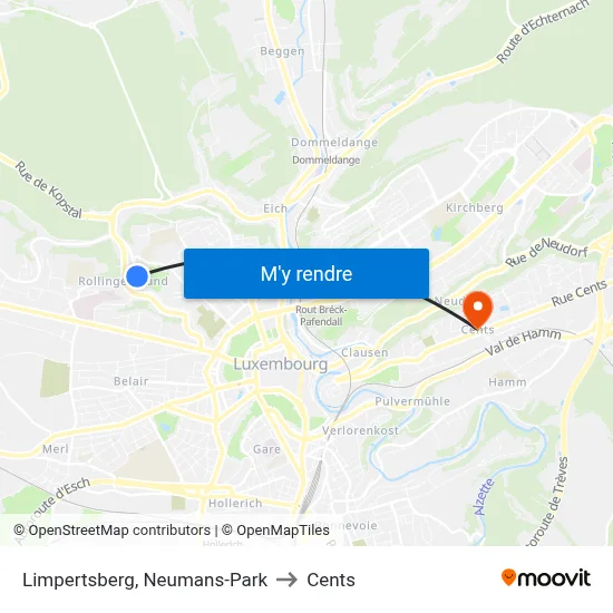 Limpertsberg, Neumans-Park to Cents map