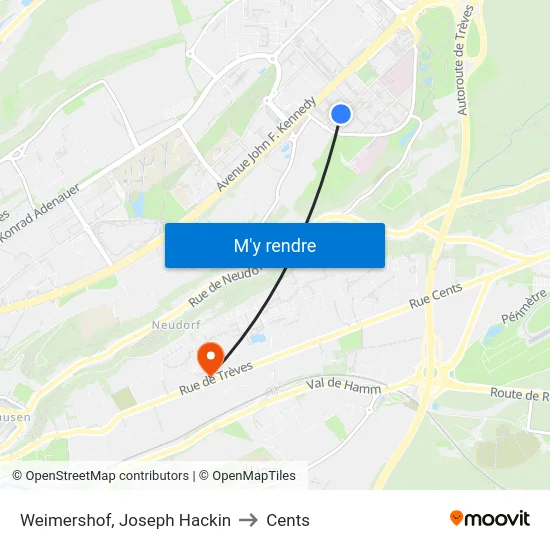 Weimershof, Joseph Hackin to Cents map