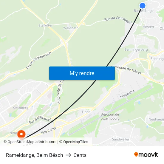 Rameldange, Beim Bësch to Cents map