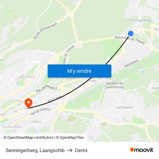 Senningerberg, Laangschib to Cents map