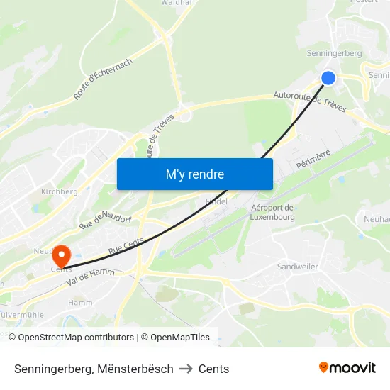 Senningerberg, Mënsterbësch to Cents map