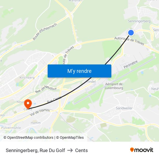 Senningerberg, Rue Du Golf to Cents map