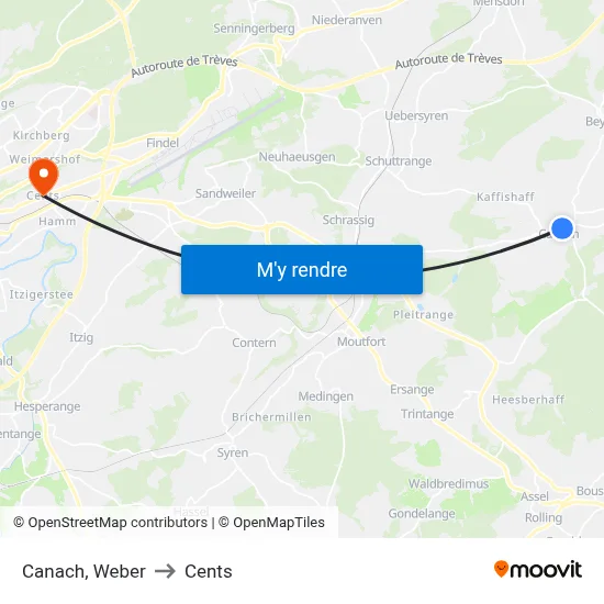 Canach, Weber to Cents map