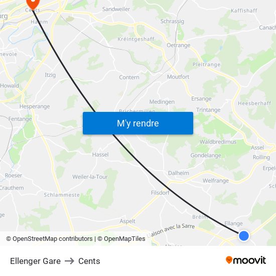 Ellenger Gare to Cents map