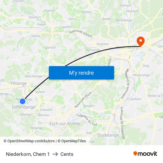 Niederkorn, Chem 1 to Cents map