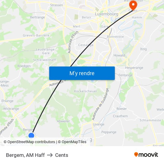 Bergem, AM Haff to Cents map