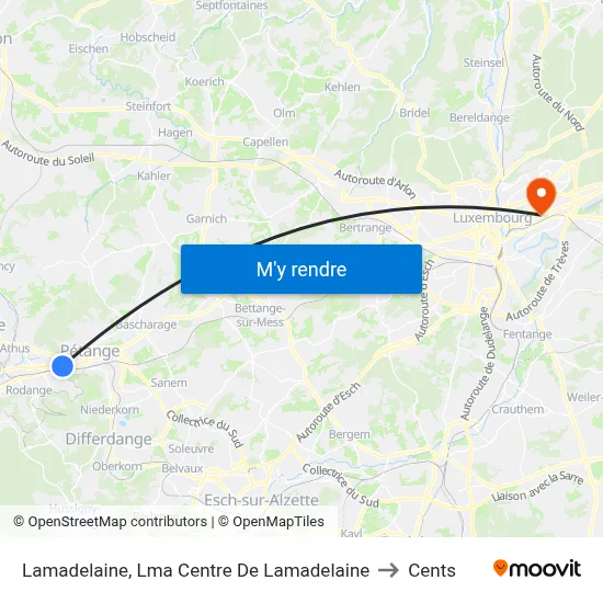Lamadelaine, Lma Centre De Lamadelaine to Cents map