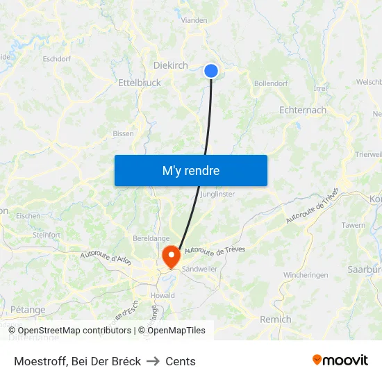 Moestroff, Bei Der Bréck to Cents map