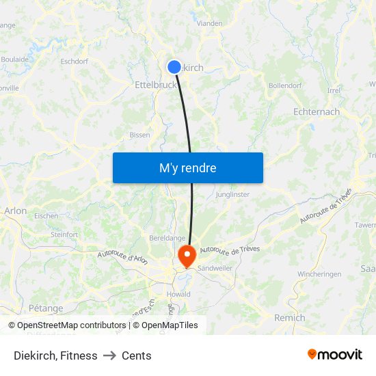 Diekirch, Fitness to Cents map