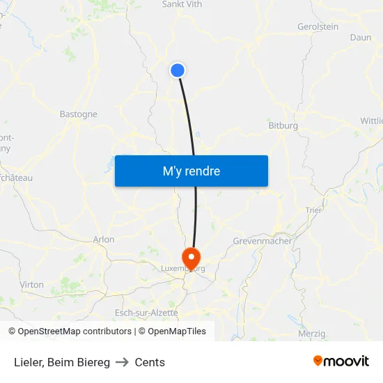 Lieler, Beim Biereg to Cents map