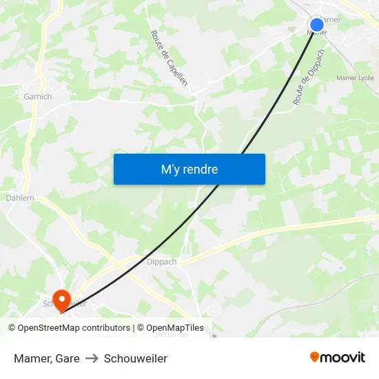 Mamer, Gare to Schouweiler map