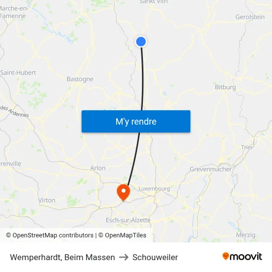 Wemperhardt, Beim Massen to Schouweiler map