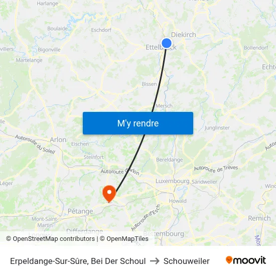 Erpeldange-Sur-Sûre, Bei Der Schoul to Schouweiler map