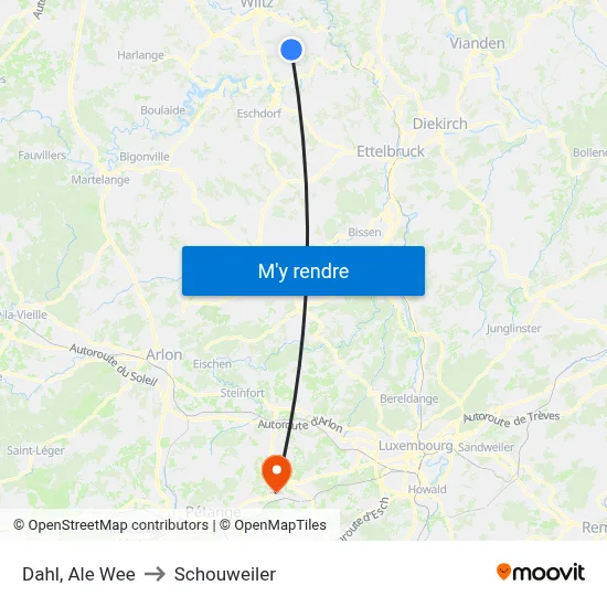 Dahl, Ale Wee to Schouweiler map
