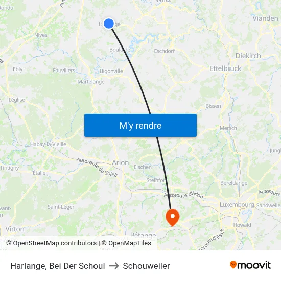 Harlange, Bei Der Schoul to Schouweiler map