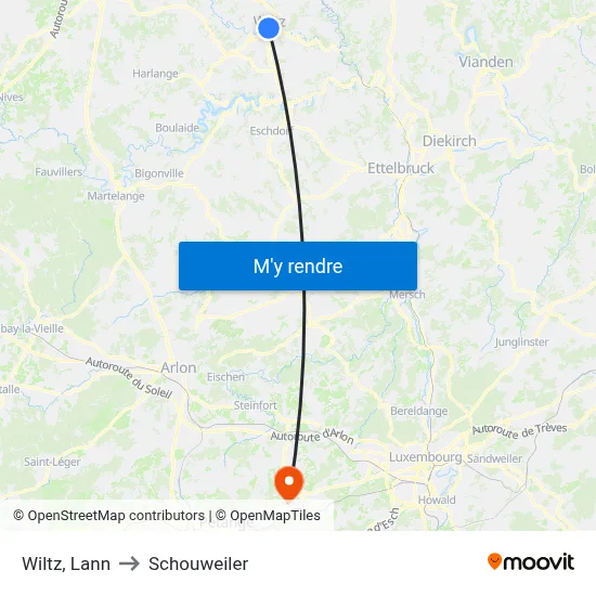 Wiltz, Lann to Schouweiler map