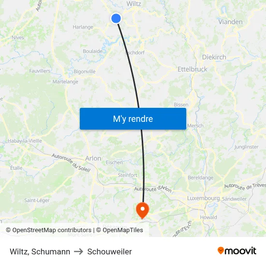 Wiltz, Schumann to Schouweiler map
