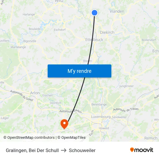 Gralingen, Bei Der Schull to Schouweiler map