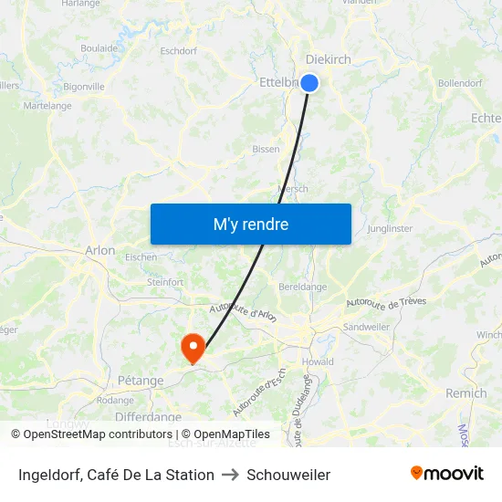 Ingeldorf, Café De La Station to Schouweiler map