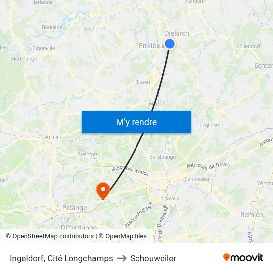 Ingeldorf, Cité Longchamps to Schouweiler map