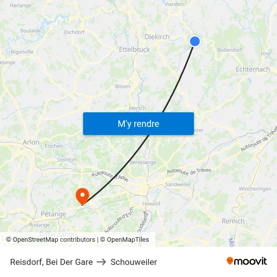 Reisdorf, Bei Der Gare to Schouweiler map