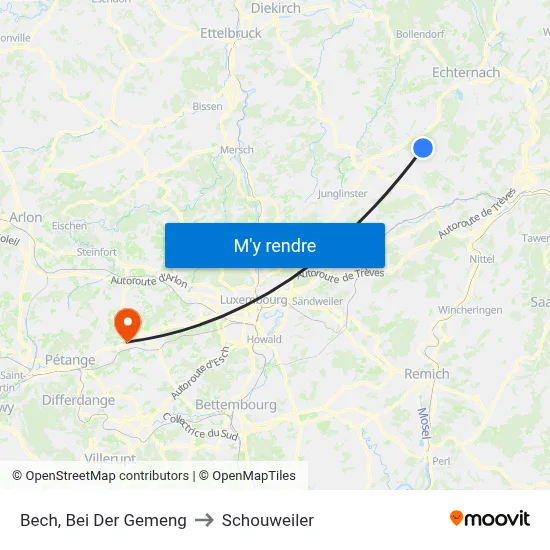 Bech, Bei Der Gemeng to Schouweiler map