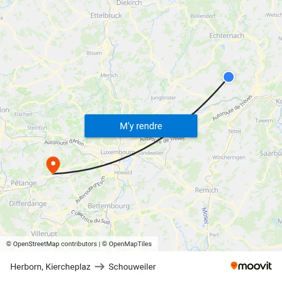 Herborn, Kiercheplaz to Schouweiler map