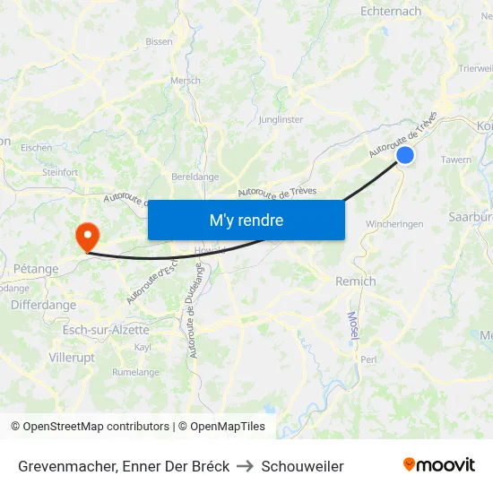 Grevenmacher, Enner Der Bréck to Schouweiler map