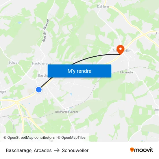Bascharage, Arcades to Schouweiler map