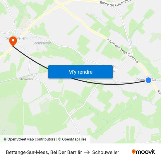 Bettange-Sur-Mess, Bei Der Barriär to Schouweiler map