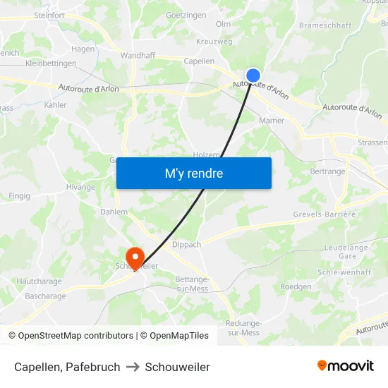 Capellen, Pafebruch to Schouweiler map