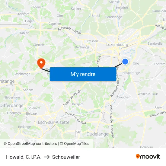 Howald, C.I.P.A. to Schouweiler map