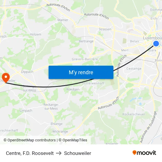 Centre, F.D. Roosevelt to Schouweiler map