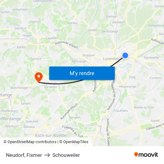 Neudorf, Fixmer to Schouweiler map
