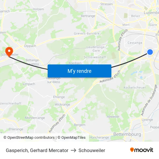 Gasperich, Gerhard Mercator to Schouweiler map