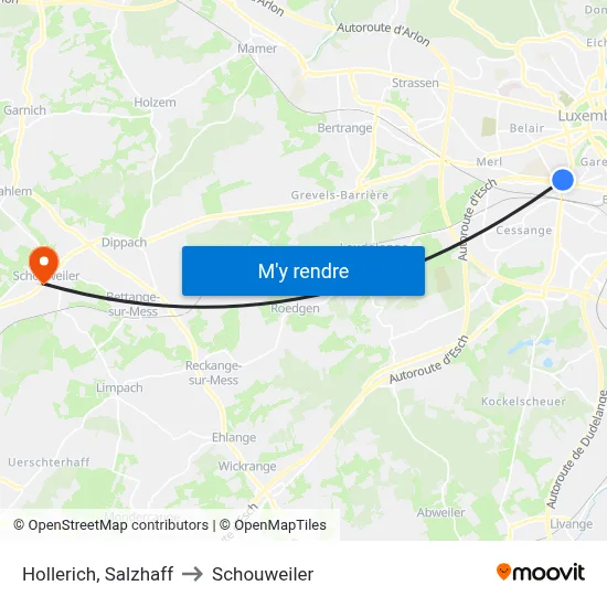 Hollerich, Salzhaff to Schouweiler map