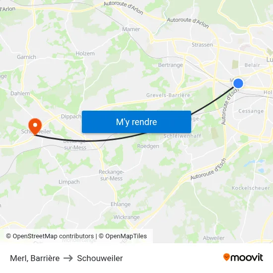 Merl, Barrière to Schouweiler map