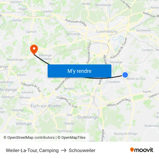 Weiler-La-Tour, Camping to Schouweiler map
