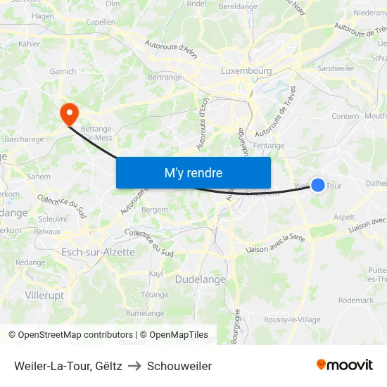 Weiler-La-Tour, Gëltz to Schouweiler map