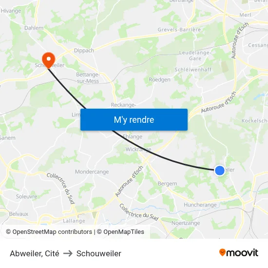 Abweiler, Cité to Schouweiler map