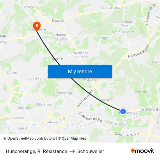 Huncherange, R. Résistance to Schouweiler map