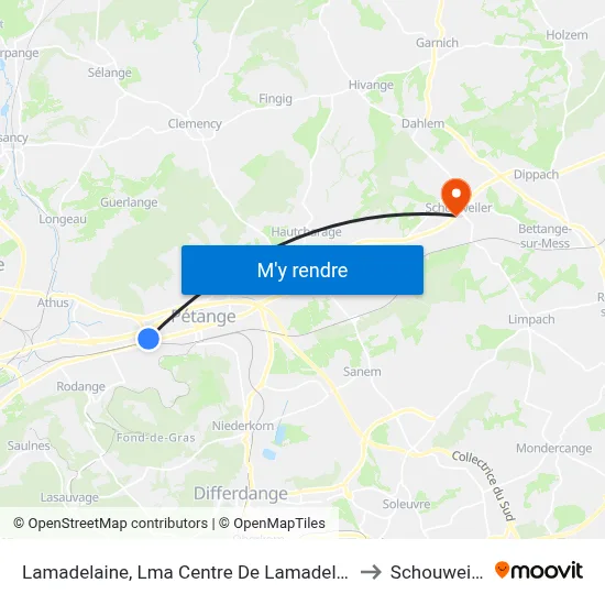Lamadelaine, Lma Centre De Lamadelaine to Schouweiler map