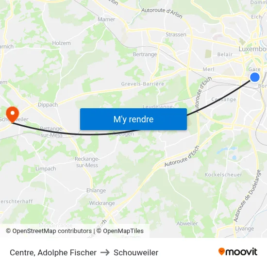 Centre, Adolphe Fischer to Schouweiler map