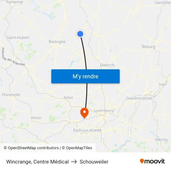Wincrange, Centre Médical to Schouweiler map